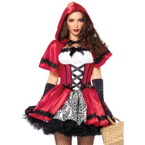 Leg Avenue Womens Gothic Red Riding Hood Costume Red and White Small