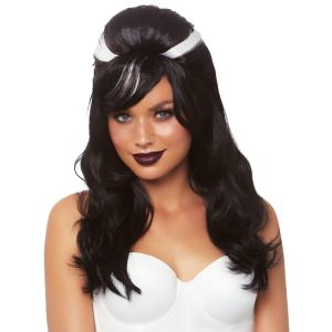 Leg Avenue Women s Frankie Bouffant Wig Black White One Size