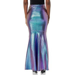 Leg Avenue Womens Iridescent Scale Mermaid Skirt Blue Medium