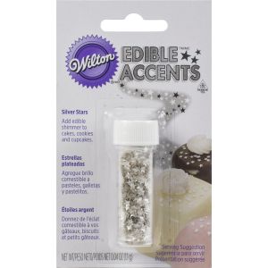 Wilton Edible Glitter .04ozSilver Stars