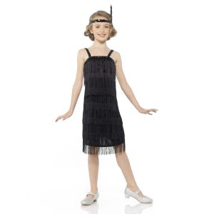 Karnival Costumes Roaring 20s 1920 Black Flapper Dress Girl's Costume Medium 5-6