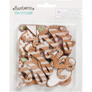 American Crafts Hazelwood Cork DieCuts 30pk Multicolor