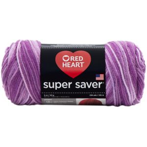 Red Heart Super Saver Yarn-Purple Tone, 1 Pack of 9 Skein