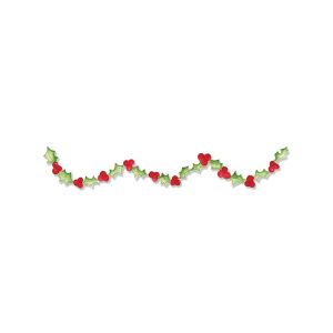 Sizzix Sizzlits Decorative Strip Die Christmas Collection Die Cutting Template Holly Garland With Berries