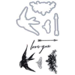 Sizzix Tim Holtz Framelits Dies With Stamps Love You