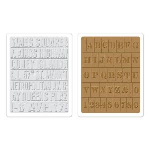 Sizzix Tim Holtz Texture Fades Alterations Collection Embossing Folders Subway And Stencil Set