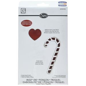 Sizzix Bigz With Bonus Embosslits Die Candy Canes and Heart By Basicgrey