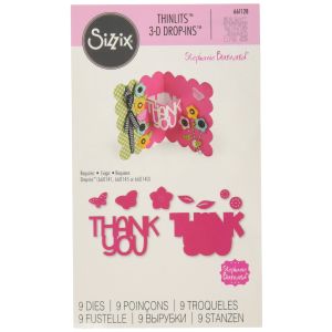 Sizzix Thinlits Die Thank You 3D Dropins Sentiment
