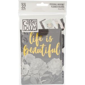 Carpe Diem Beautiful DoubleSided Personal Planner InsertsMonthly Undated
