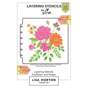 Lisa Horton Crafts Layering Stencils - Sunflowers And Roses