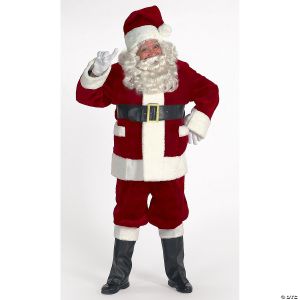 Morris Adlt Santa Suit Burgundy Dlx Xl