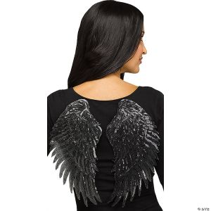 Morris Adlt Wings Sequin Black