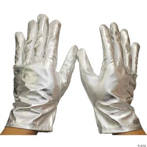 Morris Adult Metallic Gloves-Silver-One Size