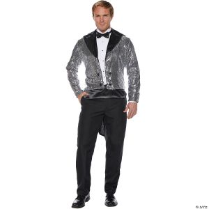 Morris Adult Silver Sequin Tailcoat