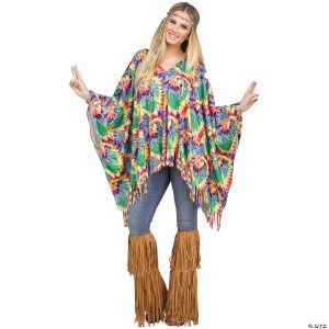 Morris Adult Tie Dye Hippie Poncho