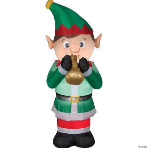 Morris Animated Elf Playing Trumpet Airblown