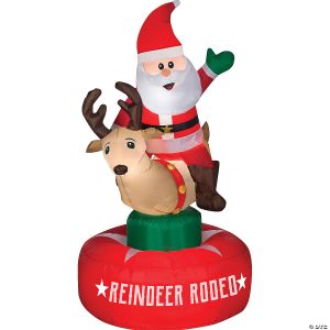 Morris Animated Santa On Reindeer Airblown