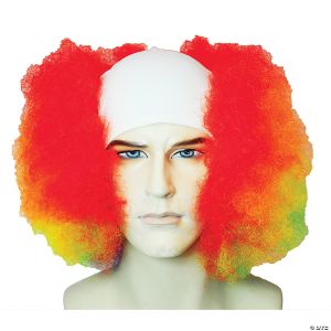 Morris Bald Curly Clown Wig-Rainbow