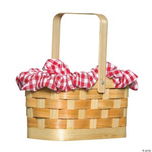 Morris Purse Gingham Basket W/Bear