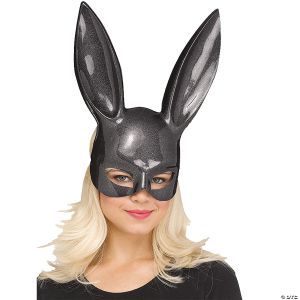Morris Black Glitter Bunny Mask