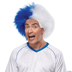 Morris Blue And Opaque White Sports Wig