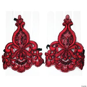 Morris Burgundy Lace Wristlet With Beads