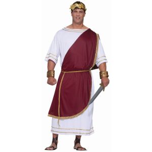 Forum Novelties Mens Plus Size Extra Big Fun Mighty Caesar Costume Red White 3X Large