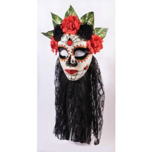 Forum Novelties Womens Day Of The Dead Senora Lace Mask Black One Size