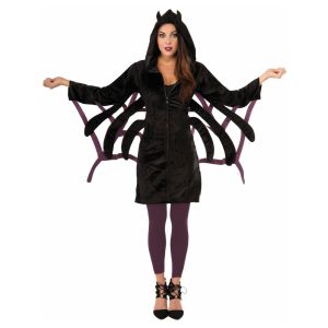 Forum Novelties Womens Hoodie Spider Costume Black Standard