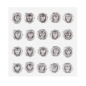 David Tutera Illusion Wax Seal Heart Stickers Silver