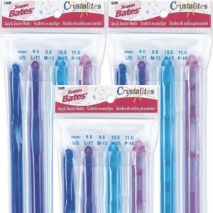 Spinrite Susan Bates Crystalites Acrylic Crochet Hook Set 1 Pack of 3 Piece