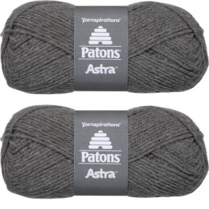 Spinrite Patons Astra Yarn Solids Medium Grey 1 Pack of 2 Skein