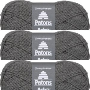 Spinrite Patons Astra Yarn Solids Medium Grey 1 Pack of 3 Skein