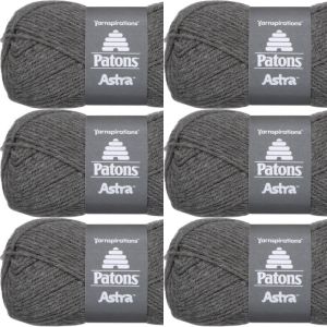 Spinrite Patons Astra Yarn Solids Medium Grey 1 Pack of 6 Skein