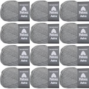 Spinrite Patons Astra Yarn Solids Silver Grey 1 Pack of 12 Skein