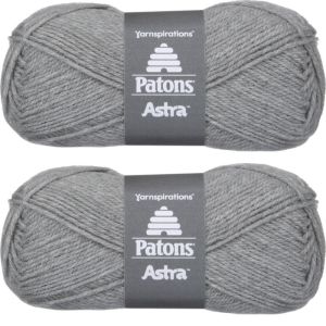 Spinrite Patons Astra Yarn Solids Silver Grey 1 Pack of 2 Skein