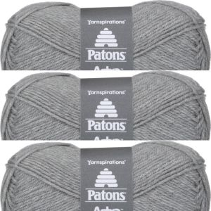 Spinrite Patons Astra Yarn Solids Silver Grey 1 Pack of 3 Skein