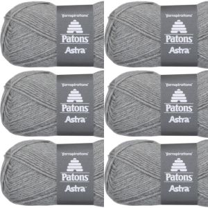 Spinrite Patons Astra Yarn Solids Silver Grey 1 Pack of 6 Skein