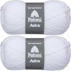 Spinrite Patons Astra Yarn Solids White 1 Pack of 2 Skein