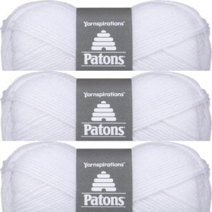 Spinrite Patons Astra Yarn Solids White 1 Pack of 3 Skein