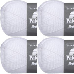 Spinrite Patons Astra Yarn Solids White 1 Pack of 4 Skein