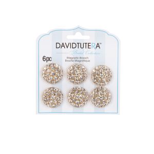 David Tutera Illusion Gold And Crystal Rhinestone Magnet Brooches
