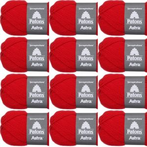 Spinrite Patons Astra Yarn Solids Cardinal 1 Pack of 12 Skein
