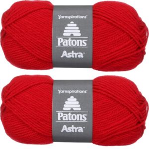 Spinrite Patons Astra Yarn Solids Cardinal 1 Pack of 2 Skein