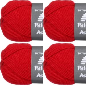 Spinrite Patons Astra Yarn Solids Cardinal 1 Pack of 4 Skein