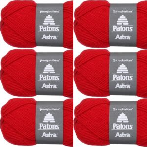Spinrite Patons Astra Yarn Solids Cardinal 1 Pack of 6 Skein