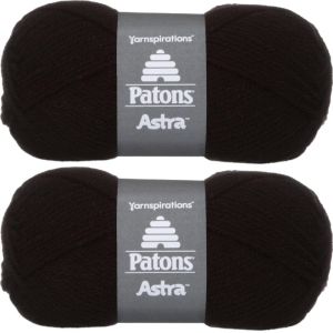 Spinrite Patons Astra Yarn Solids Black 1 Pack of 2 Skein