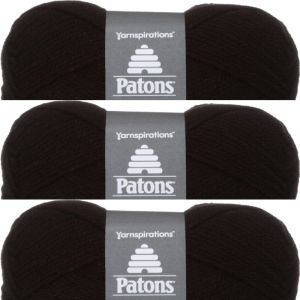 Spinrite Patons Astra Yarn Solids Black 1 Pack of 3 Skein