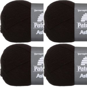 Spinrite Patons Astra Yarn Solids Black 1 Pack of 4 Skein