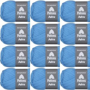 Spinrite Patons Astra Yarn Solids Medium Blue 1 Pack of 12 Skein